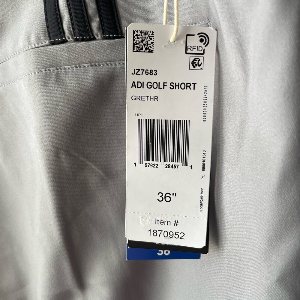 adidas Men’s Light Gray Athletic Golf Shorts - Picture 5 of 5